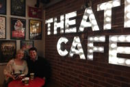 claire moore and robert meadmore at the theatre cafe